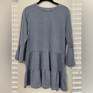 Stylish Blue-Gray Kids Casual Dress